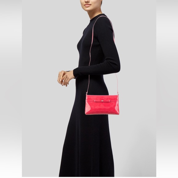 Last 1 ♠️ Kate Spade Camellia Street Amy Red Vinyl Cross Body Bag - Picture 2 of 7